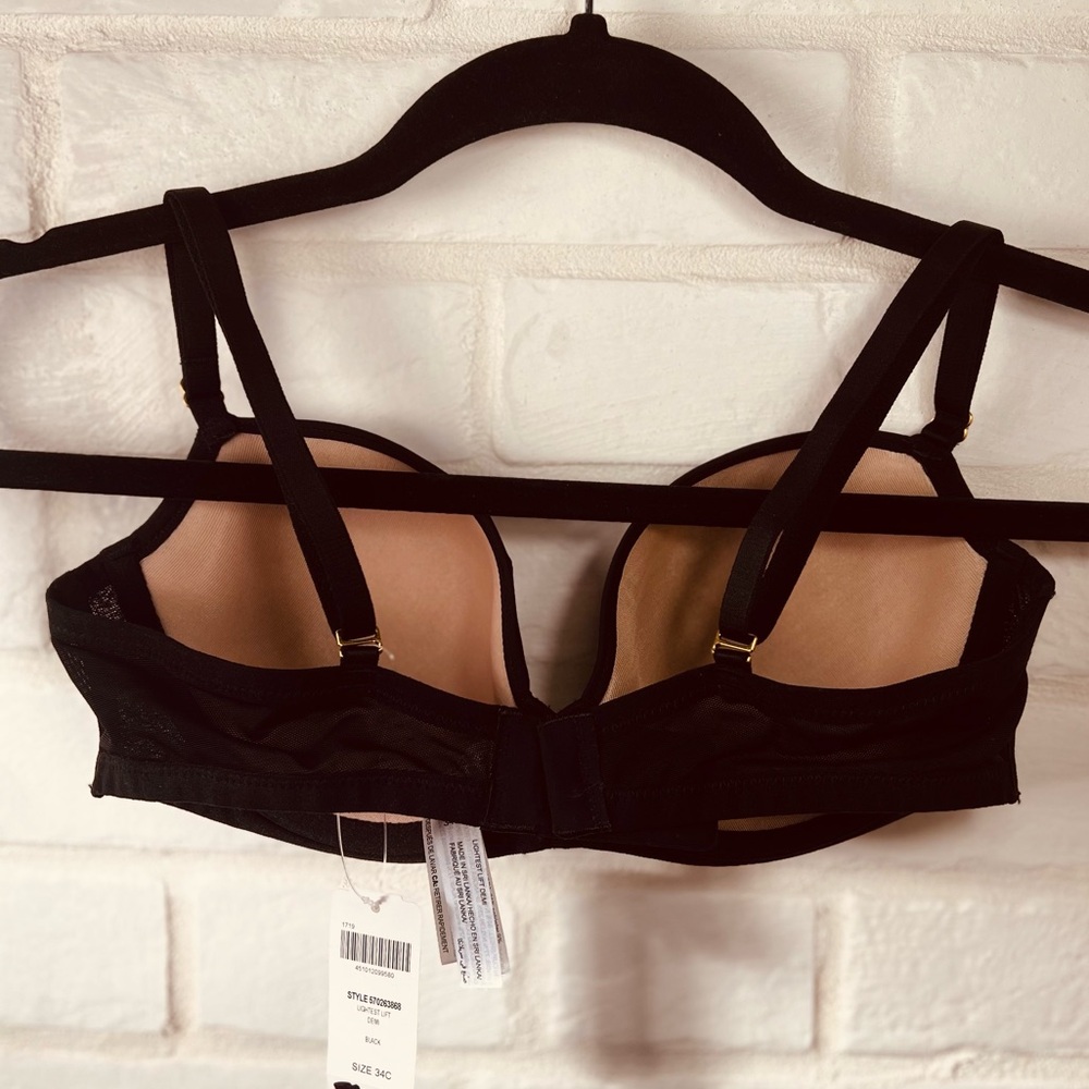 NWT Soma Lightest Lift Lined Demi Underwire Lace Bra 34 C Black #0668 - Picture 2 of 13